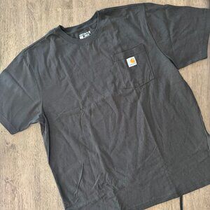 New Mens Carhartt Dark Green Olive Loose Fit T Shirt Pocket Size L Large